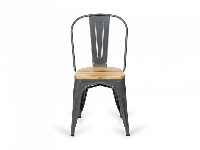 Стул Tolix wood серо-коричневого цвета - купить Обеденные стулья по цене 5490.0