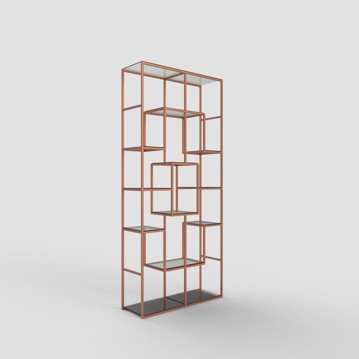 Стеллаж "Martin" бронзовый с зеркалом (2200х1100х300)