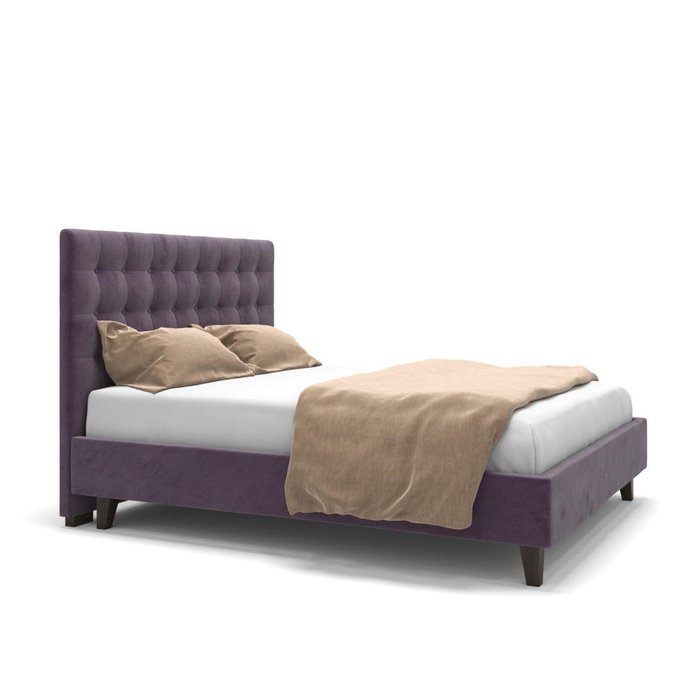 Кровать Finlay на ножках фиолетовая 140х200 - лучшие Кровати для спальни в INMYROOM