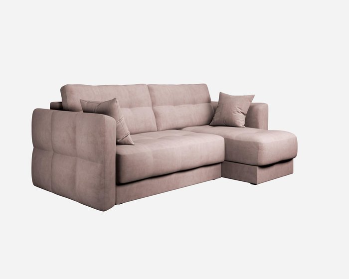 Диван-кровать угловой правый Ricco розового цвета - купить Угловые диваны по цене 80289.0