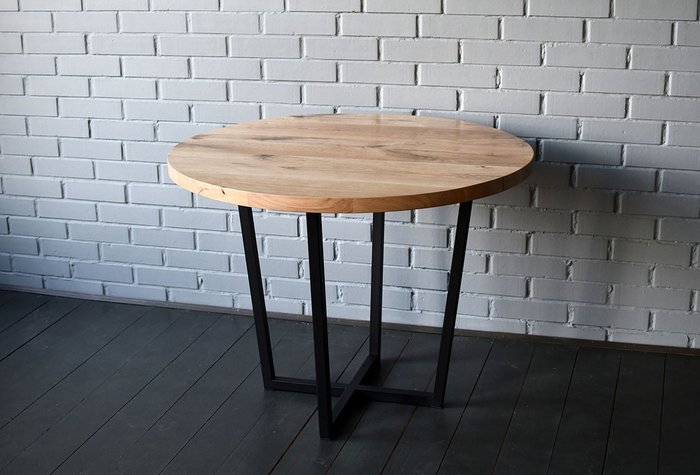 Обеденный стол Slab Round черно-бежевого цвета - купить Обеденные столы по цене 44000.0