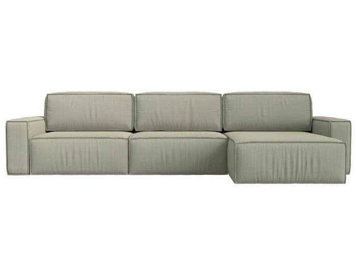 Угловой диван-кровать Прага Классик лонг бежево-серого цвета правый угол - купить Угловые диваны по цене 99999.0