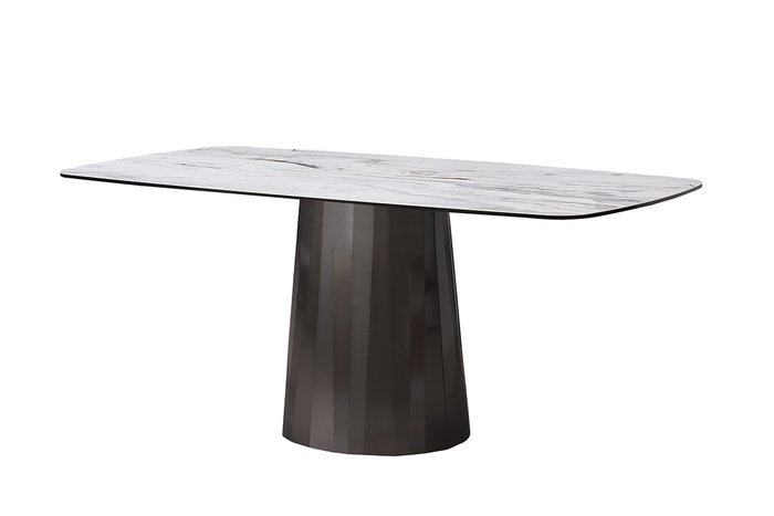 Обеденный стол серого цвета с керамической столешницей  - купить Обеденные столы по цене 166400.0