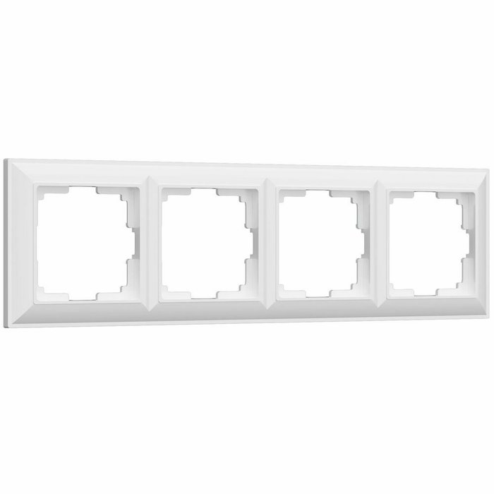 Рамка из пластика на 4 поста Fiore белый W0042201 Рамка из пластика на 4 поста Fiore белый W0042201