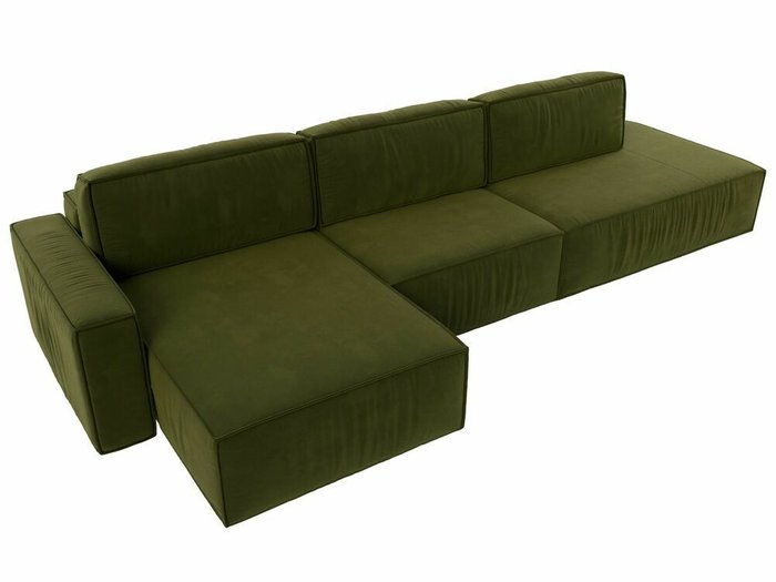 Угловой диван-кровать Прага модерн лонг зеленого цвета левый угол - лучшие Угловые диваны в INMYROOM