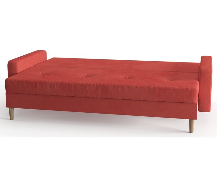 Диван-кровать из велюра Basel оранжевого цвета - лучшие Прямые диваны в INMYROOM