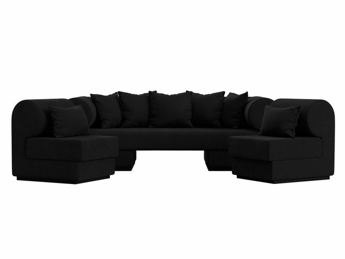 Набор мягкой мебели Кипр 3 черного цвета - купить Комплекты мягкой мебели по цене 95997.0