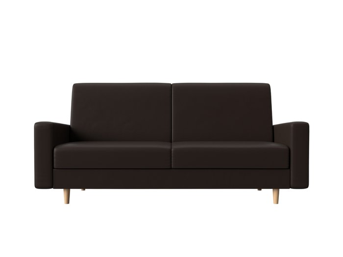 Прямой диван-кровать Бонн коричневого цвета (экокожа) - купить Прямые диваны по цене 26999.0