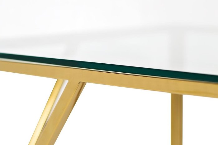 Кофейный стол золотого цвета со стеклянной столешницей - купить Кофейные столики по цене 26000.0