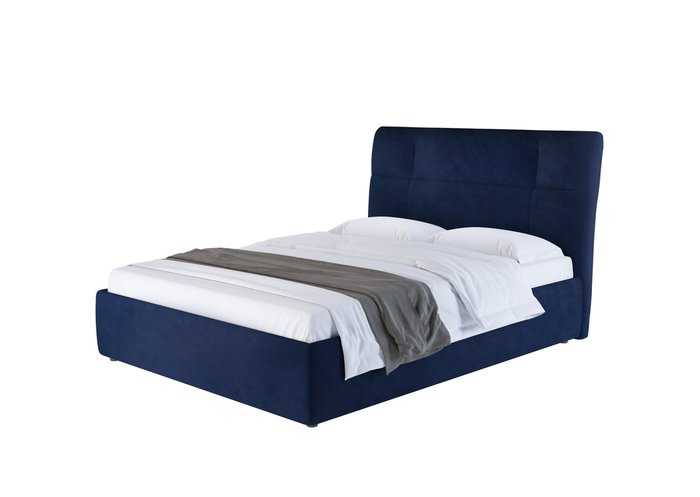 Кровать мягкая с основанием под матрас Amber Style 140х200 синего цвета