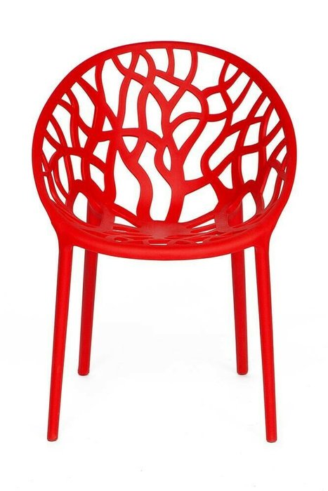 Набор из четырех стульев Bush красного цвета - лучшие Обеденные стулья в INMYROOM
