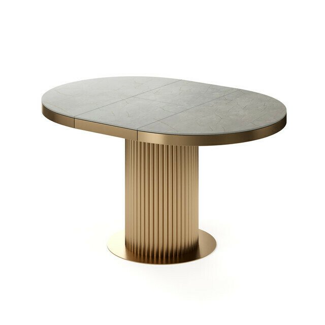 Раздвижной обеденный стол Меб L серо-золотого цвета - купить Обеденные столы по цене 199861.0