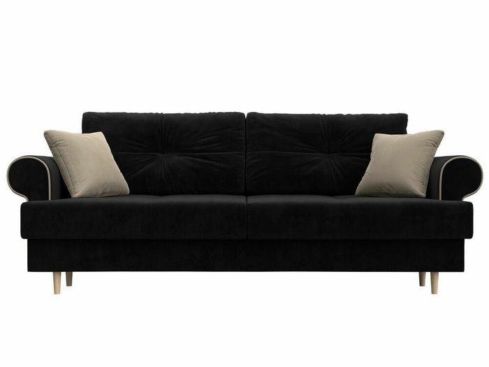 Прямой диван-кровать Сплин черного цвета - купить Прямые диваны по цене 46999.0