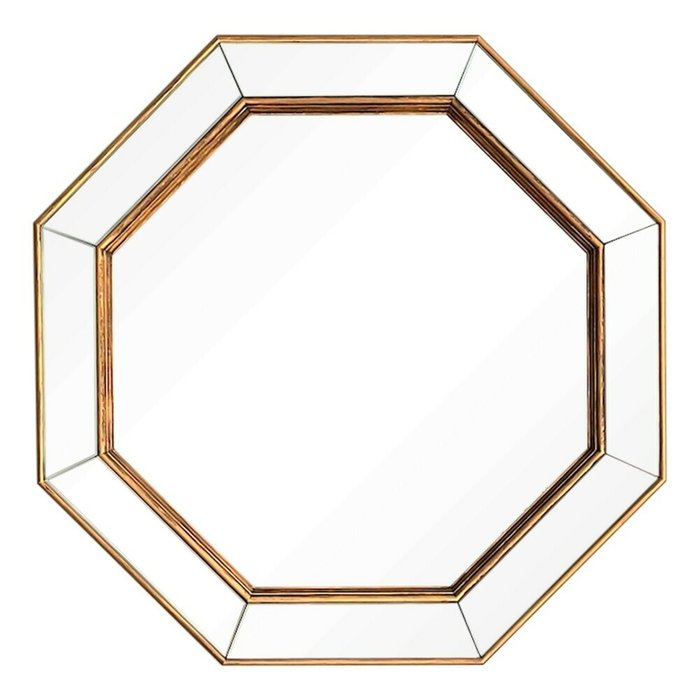 Настенное зеркало Ottagono 60х60 золотого цвета Настенное зеркало Ottagono 60х60 золотого цвета