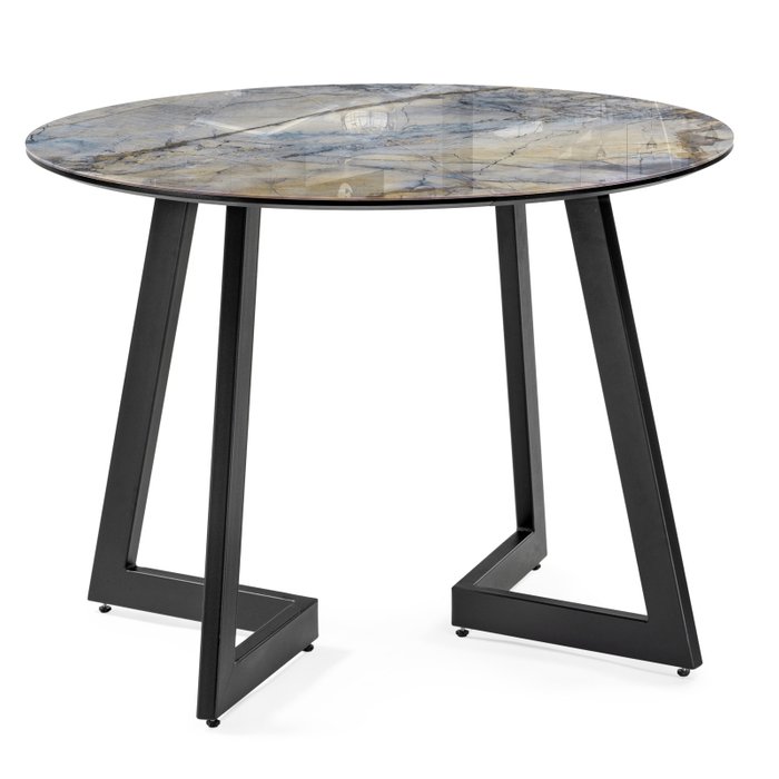 Раздвижной обеденный стол Алингсос серо-черного цвета - купить Обеденные столы по цене 23390.0