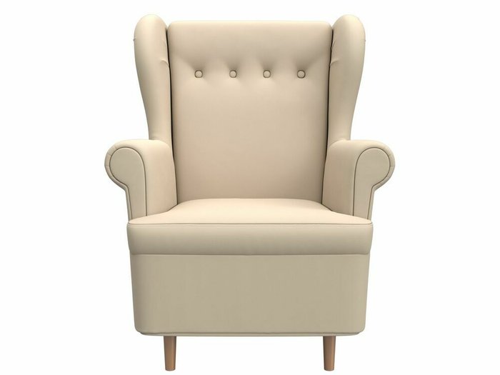 Кресло Торин бежевого цвета (экокожа) - купить Интерьерные кресла по цене 24999.0