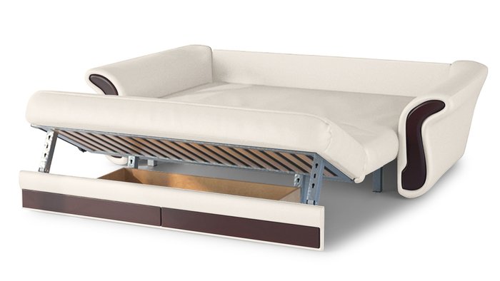 Диван-кровать Арес M молочного цвета  - купить Прямые диваны по цене 77000.0