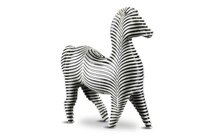 Статуэтка зебра черно-белого цвета