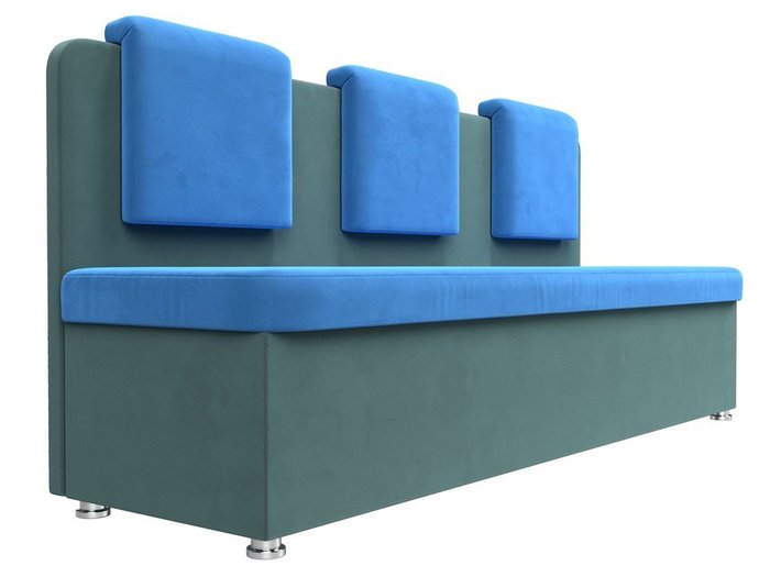 Кухонный прямой диван Маккон голубо-бирюзового цвета - лучшие Прямые диваны в INMYROOM