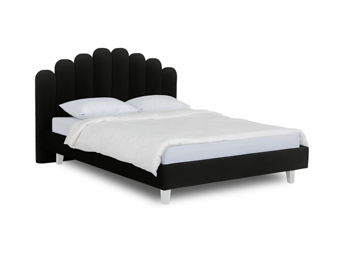 Кровать Queen Sharlotta L 160х200 черного цвета  - купить Кровати для спальни по цене 48180.0