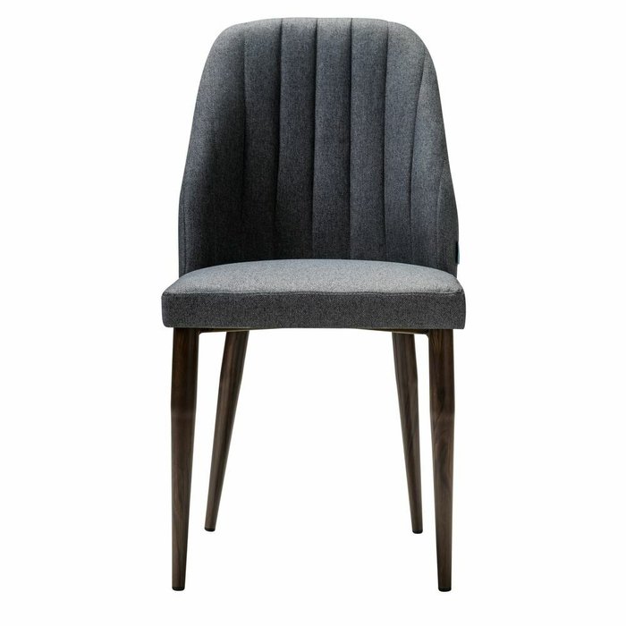 Стул Alen темно-серого цвета с коричневыми ножками - купить Обеденные стулья по цене 11990.0