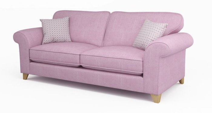 Трехместный диван Angelic розовый - купить Прямые диваны по цене 76300.0
