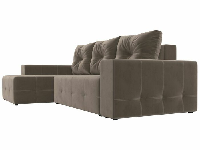 Угловой диван-кровать Перри коричневого цвета левый угол - лучшие Угловые диваны в INMYROOM