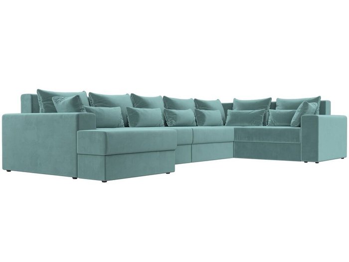 Угловой диван-кровать Майами бирюзового цвета левый угол - лучшие Угловые диваны в INMYROOM