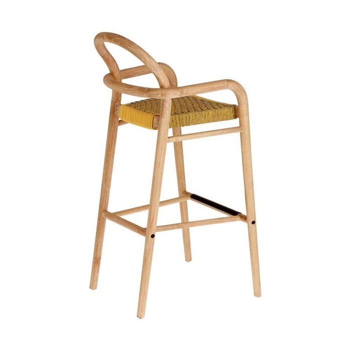 Барный стул Sheryl Marbled Mustard M из дерева бежевого цвета - лучшие Барные стулья в INMYROOM