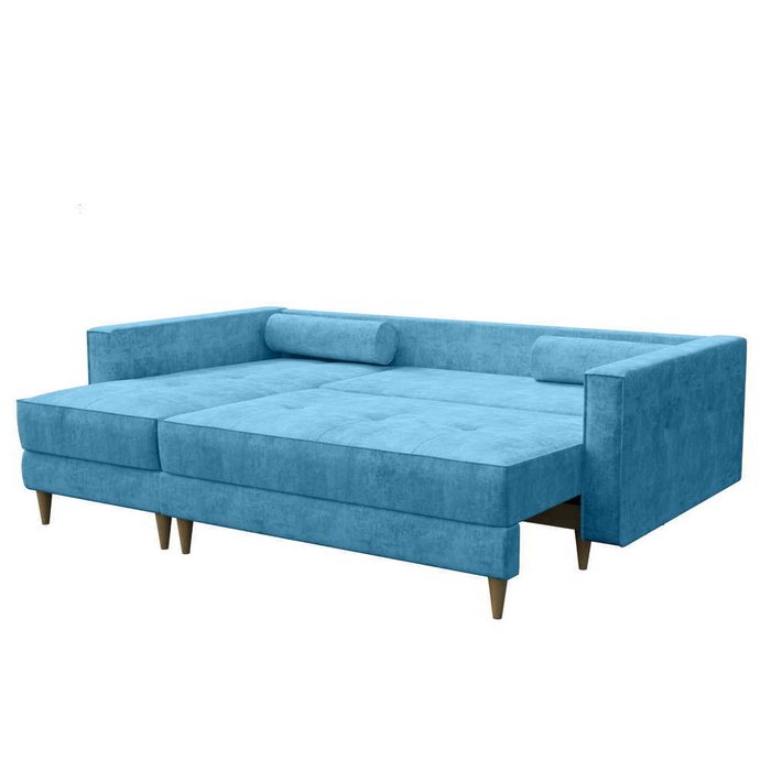 Угловой диван-кровать Толедо голубого цвета - лучшие Угловые диваны в INMYROOM