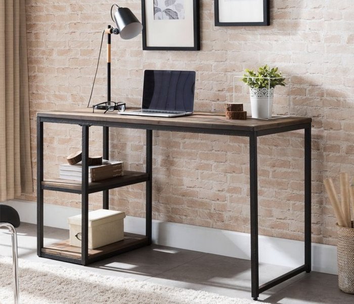 Рабочий стол Честер черно-коричневого цвета - лучшие Письменные столы в INMYROOM