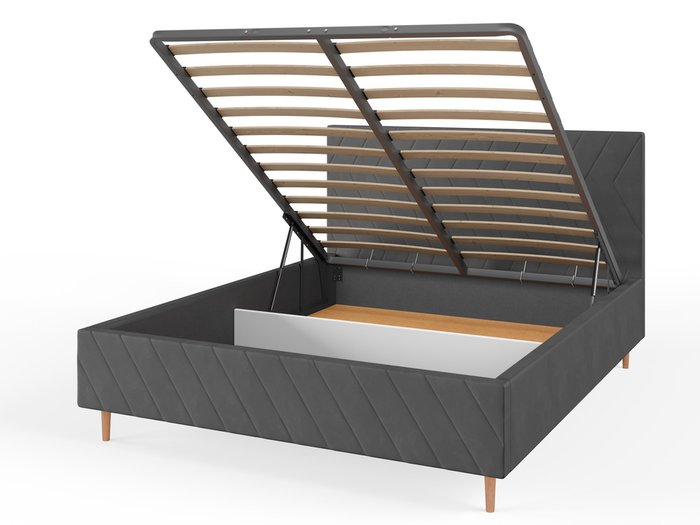 Кровать Афина-3 140х200 серого цвета с подъемным механизмом - лучшие Кровати для спальни в INMYROOM
