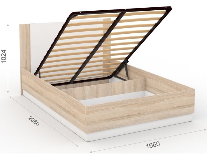 Кровать с подъемным механизмом Аврора 160х200 бежевого цвета - лучшие Кровати для спальни в INMYROOM