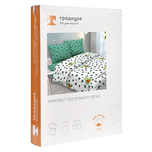 КПБ 'Традиция' дуэт, 100% хлопок, пл. 125 гр./кв.м. 'Авокадо' - лучшие Комплекты постельного белья в INMYROOM