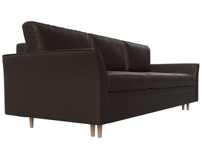 Прямой диван-кровать София темно-коричневого цвета (экокожа) - лучшие Прямые диваны в INMYROOM