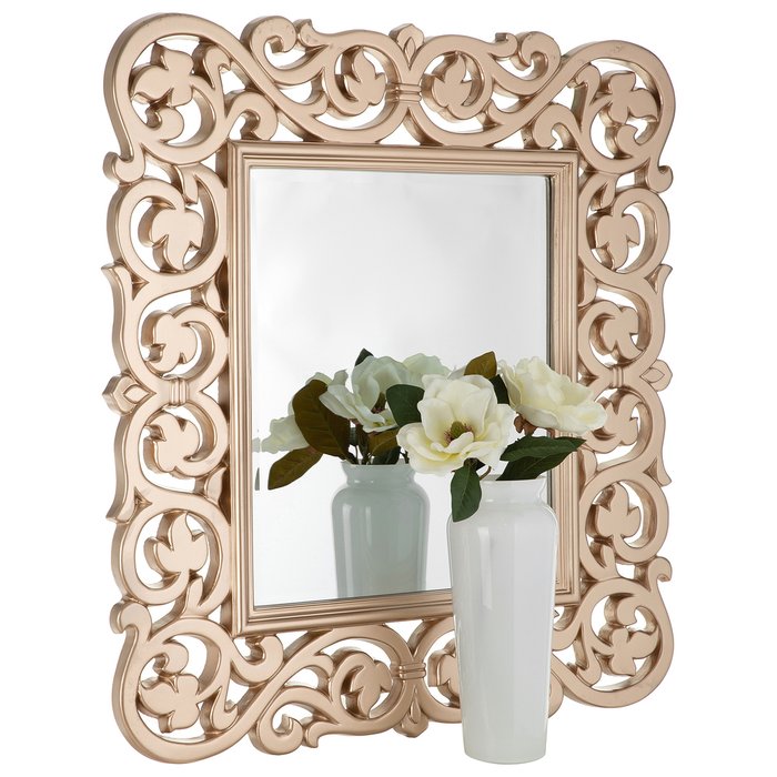 Зеркало настенное Женева цвета шампань золото - лучшие Настенные зеркала в INMYROOM
