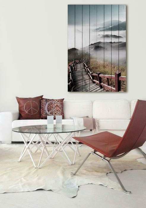 Картина на дереве Лестница в облака 60х90 см - лучшие Картины в INMYROOM