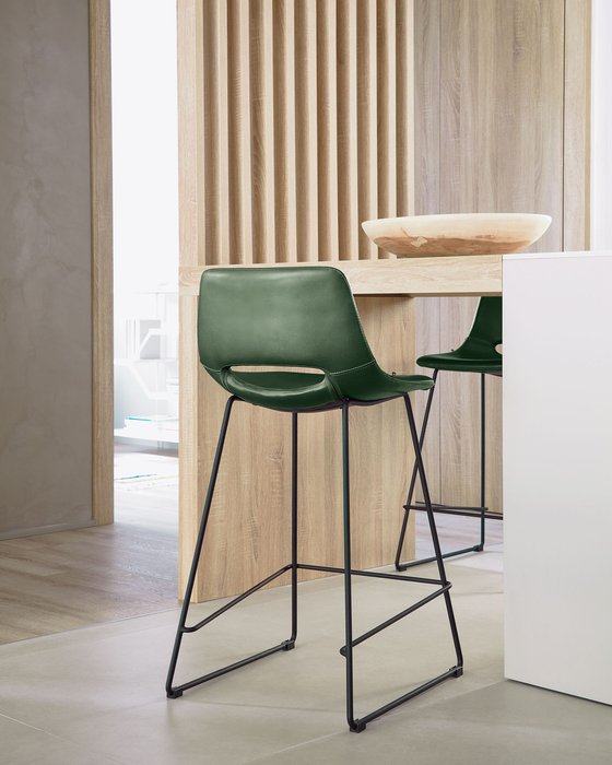 Полубарный стул Ziggy темно-зеленого цвета - купить Барные стулья по цене 35990.0