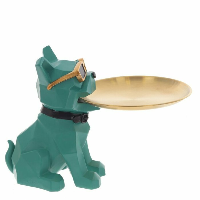 Декоративная фигурка Собака голубого цвета - купить Фигуры и статуэтки по цене 4865.0