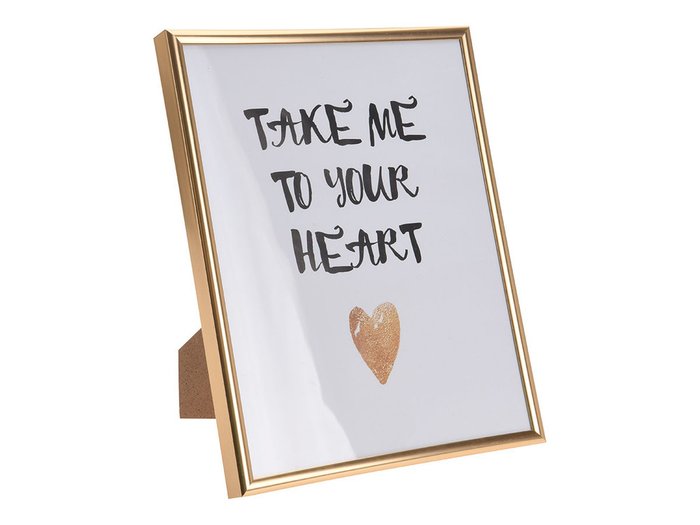 Фоторамка Heart in Gold 20х25 золотого цвета Фоторамка Heart in Gold 20х25 золотого цвета