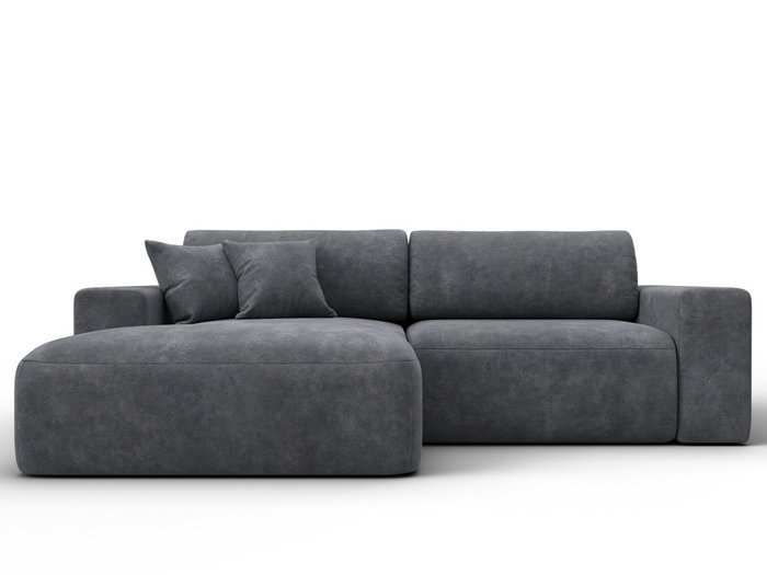 Угловой диван-кровать Лига-036 Классик в обивке из велюра темно-серого цвета левый - купить Угловые диваны по цене 101990 Угловой диван-кровать Лига-036 Классик в обивке из велюра темно-серого цвета левый - купить Угловые диваны по цене 101990