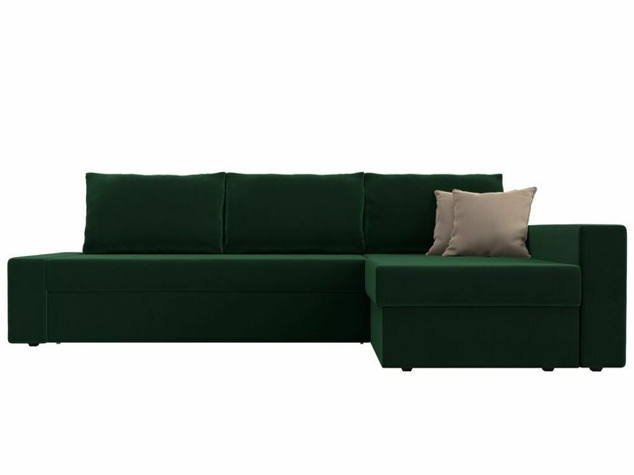 Угловой диван-кровать Версаль зеленого цвета правый угол - купить Угловые диваны по цене 47999.0