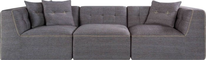 Трехместный диван серого цвета  - купить Прямые диваны по цене 120164.0