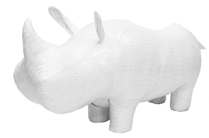 Пуф-игрушка Носорог белого цвета