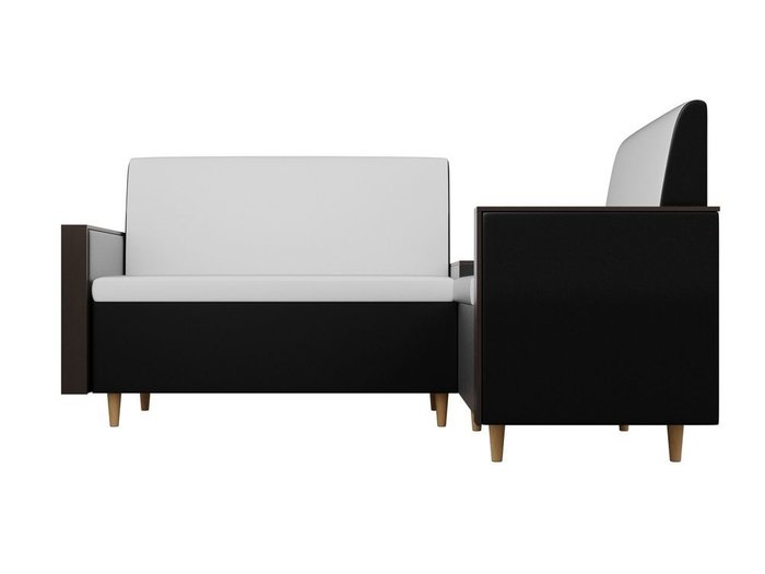 Кухонный угловой диван Модерн черно-белого цвета (экокожа)  - купить Угловые диваны по цене 21290.0