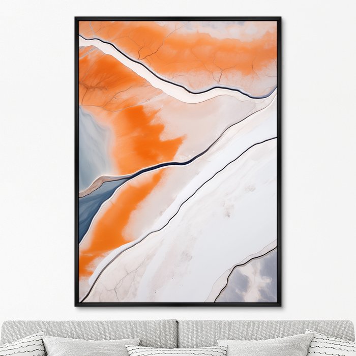 Репродукция картины Salt lakes, grey and orange, No 1, 2024г. - купить Картины по цене 24999.0