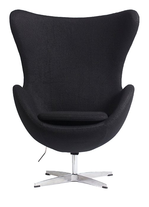 Кресло Egg Chair Чёрное 100% Кашемир