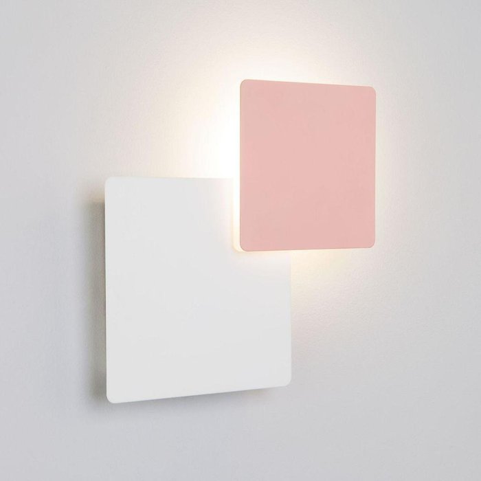 Настенный светодиодный светильник Screw  бело-розового цвета
