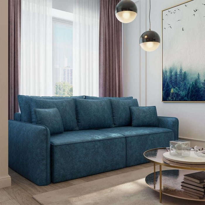Диван-кровать Урбан синего цвета - купить Прямые диваны по цене 252390.0