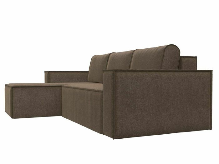 Угловой диван-кровать Куба коричневого цвета левый угол - лучшие Угловые диваны в INMYROOM